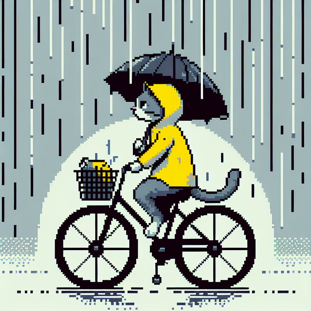 Cat on Bicycle